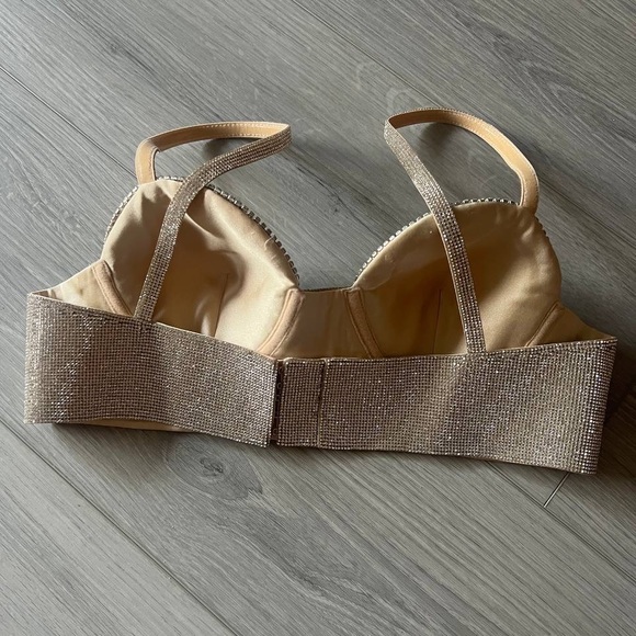 FWRD Nue Studio Jane Bullet Bra in Metallic Silver xs nye night out - Picture 6 of 16